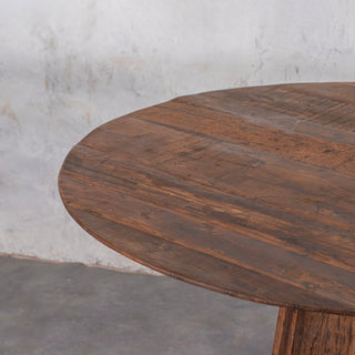 Rustic Round Pedestal Dining Table