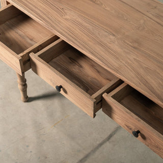 Scalloped Teak Console Table