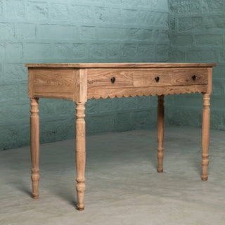 Scalloped Teak Console Table