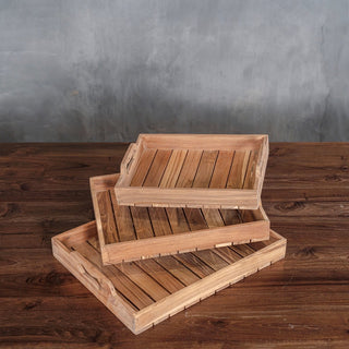Teak Wood Tray Set