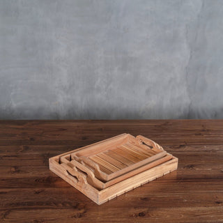 Teak Wood Tray Set