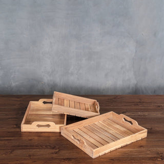 Teak Wood Tray Set