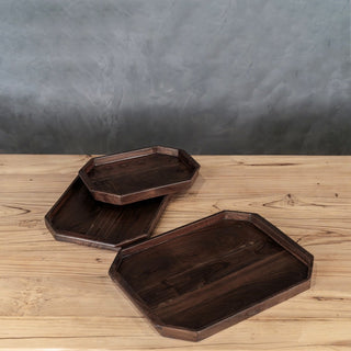 Teak Wood Tray Set