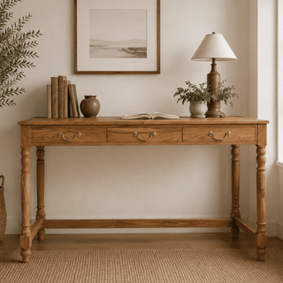 Teakwood Three Drawer Desk
