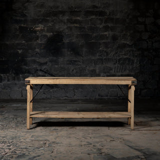 The Heaven Hinge Console Table with shelf - Qarnation