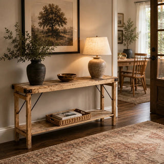 The Heaven Hinge Console Table with shelf