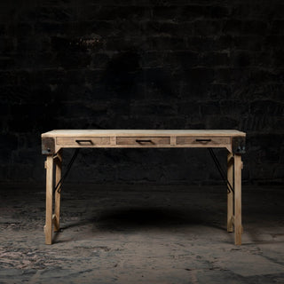 Vintage Reclaimed Wood Desk - Qarnation
