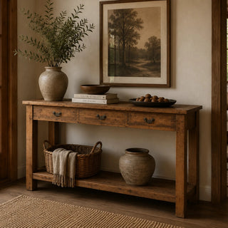 Vintage Voyage Drawered & Shelfed Console