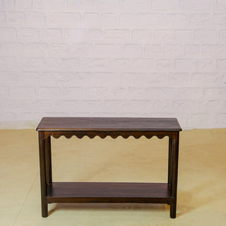 Rustic Wooden Console Table with Shelf