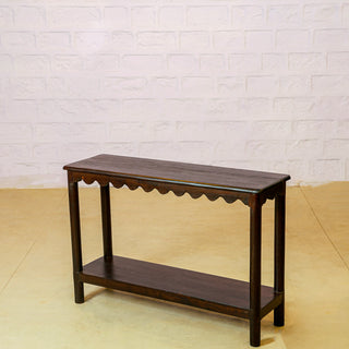 Rustic Wooden Console Table with Shelf