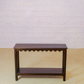 Rustic Wooden Console Table with Shelf