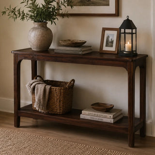 Wooden Console With Shelf